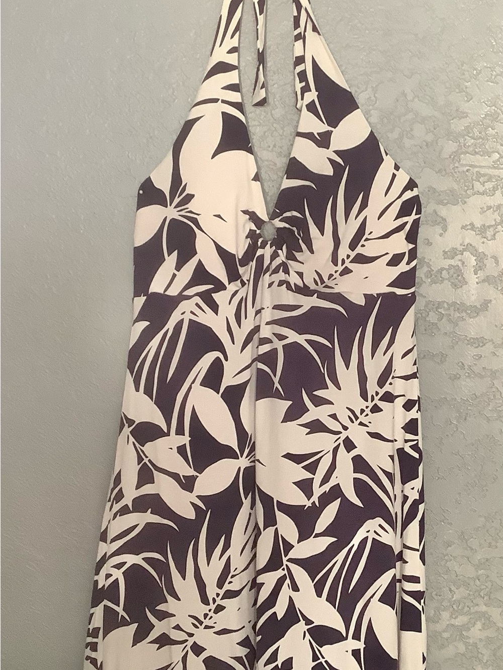 Tommy Bahama Navy and White Tropical Halter Dress Size M - Picture 6 of 14